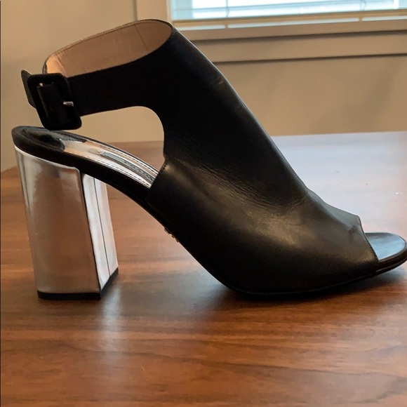 Prada Shoes - Prada silver heeled sandals